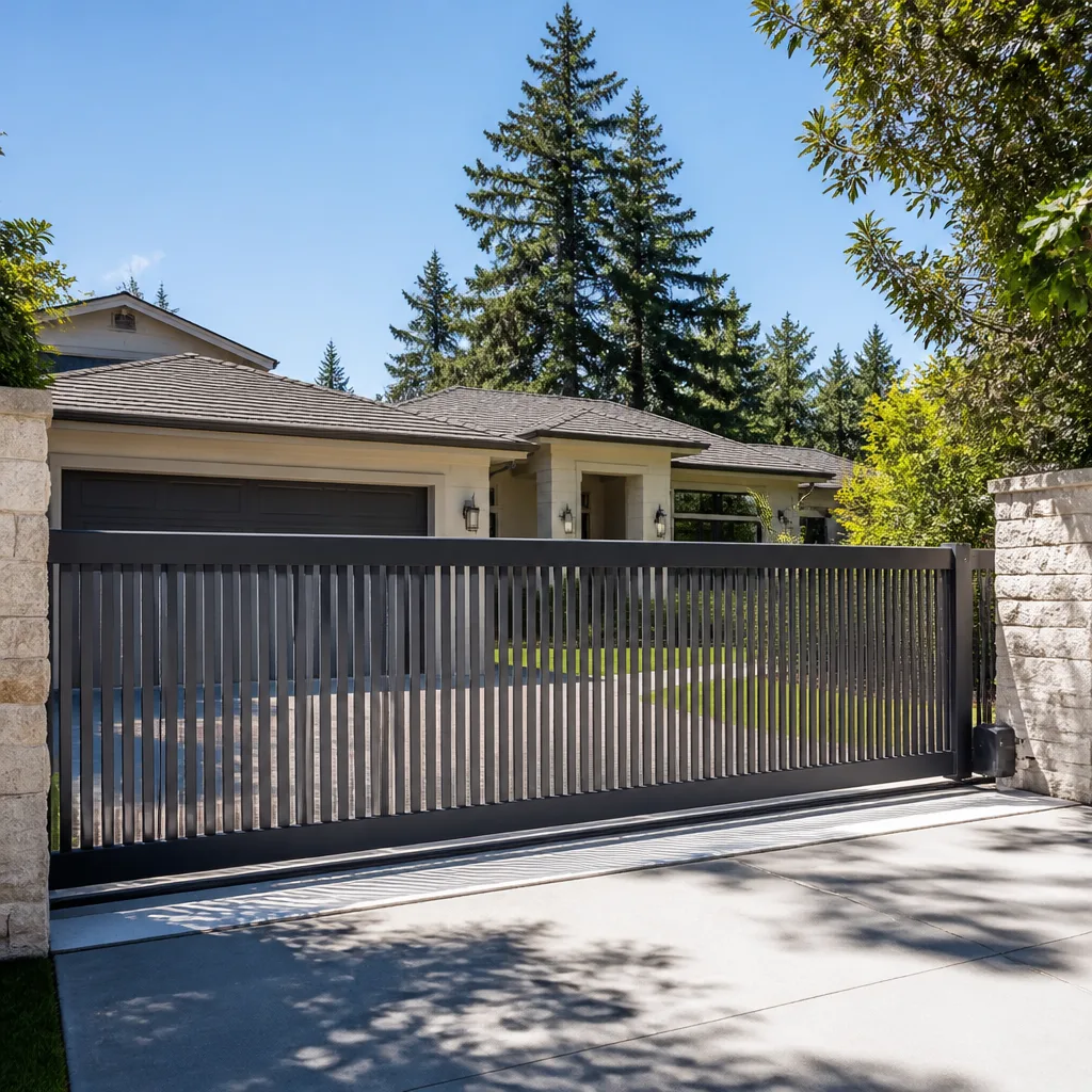 Sliding driveway gates